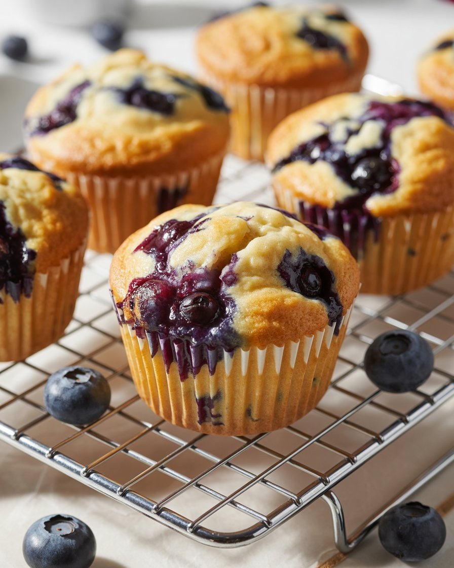 Banana Blueberry Oat Muffins (made with 100% whole grains and honey)