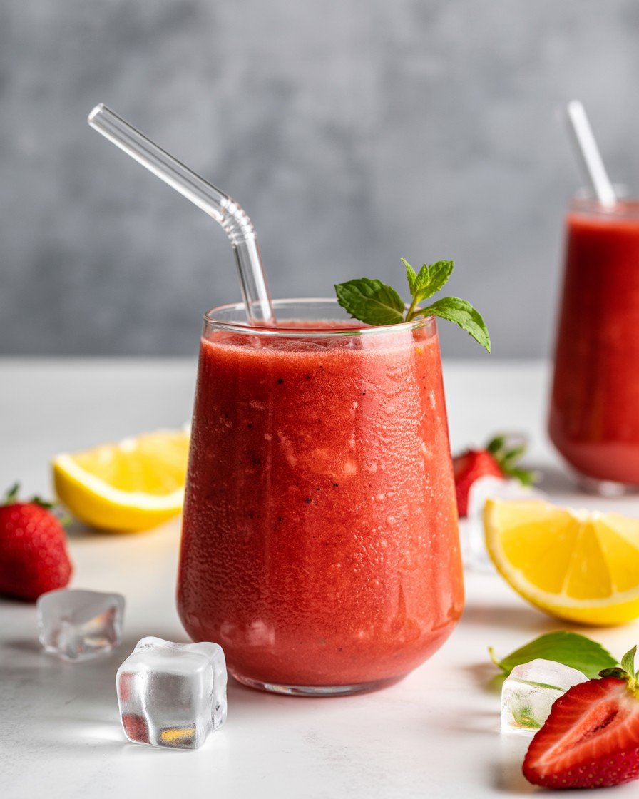 Frozen strawberry lemonade