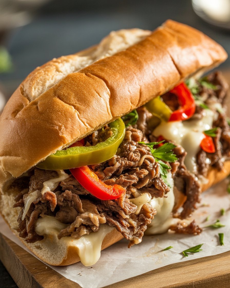 Philly Cheesesteak Recipe with Peppers and Onions