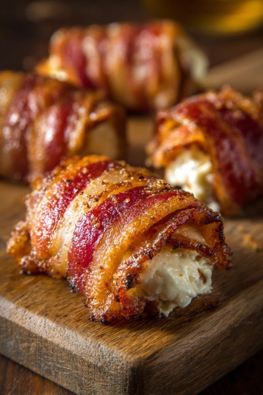 Bacon Wrapped Cheese Crackers