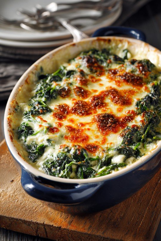 Crispy Boursin Spinach Gratin