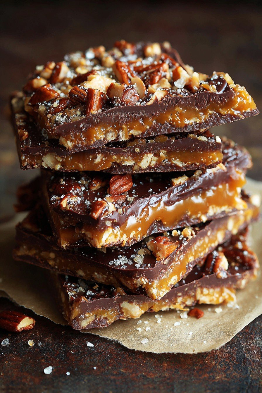 Irresistible Christmas Crack with Chocolate and Toffee Layers