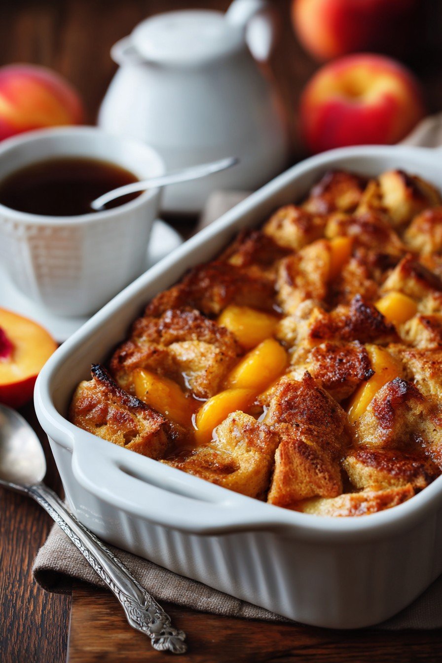 Peach Cobbler French Toast Bake