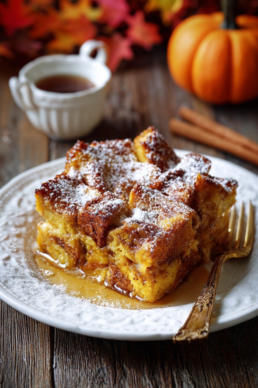 Pumpkin Spice French Toast Casserole