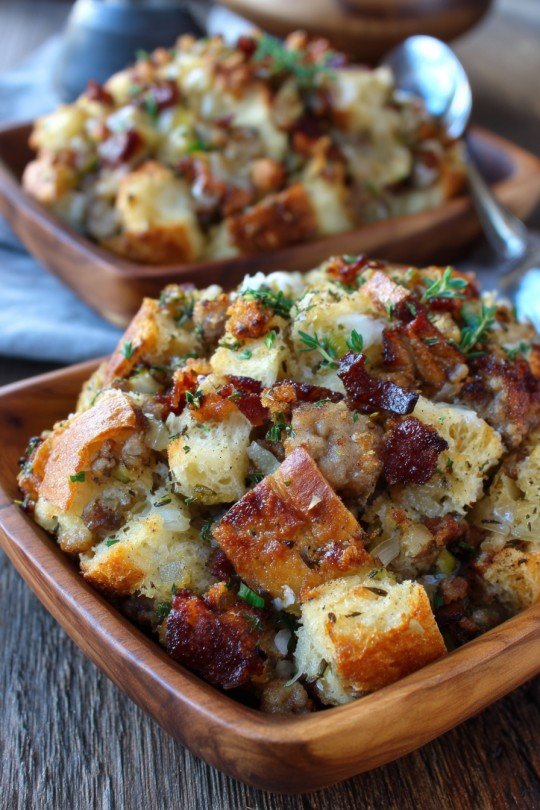 Sausage & Sourdough Stuffing Bundles