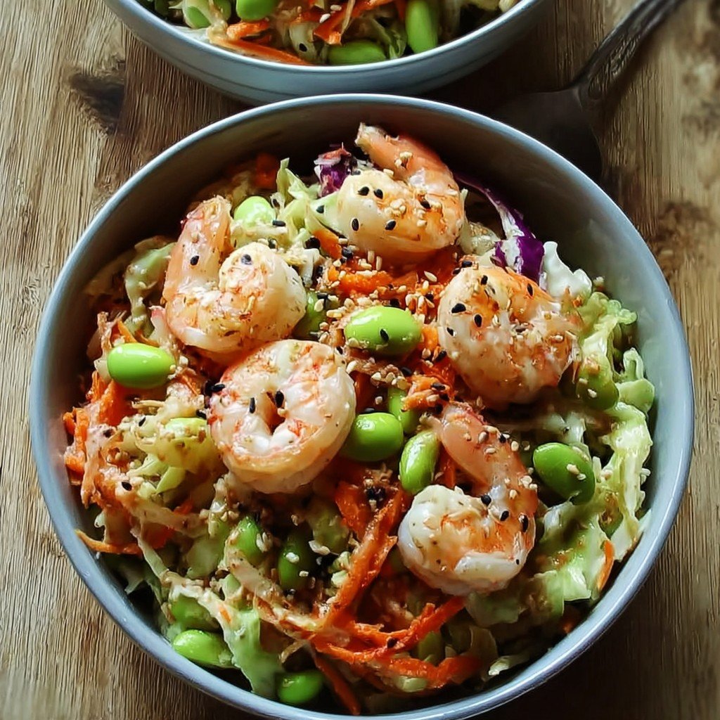 Spicy Slaw Bowls with Shrimp & Edamame