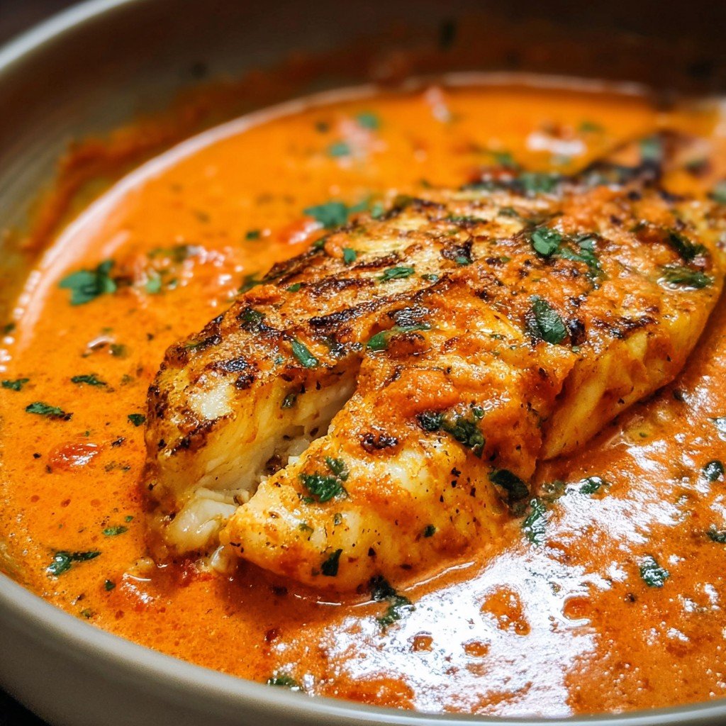Tilapia in Roasted Pepper Sauce