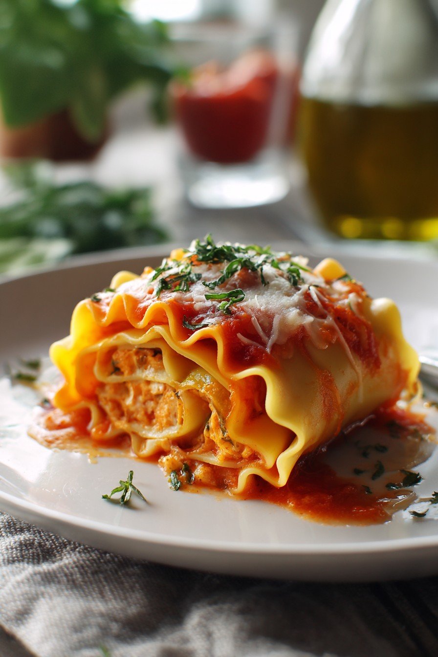 Butternut Squash Lasagna Roll Ups