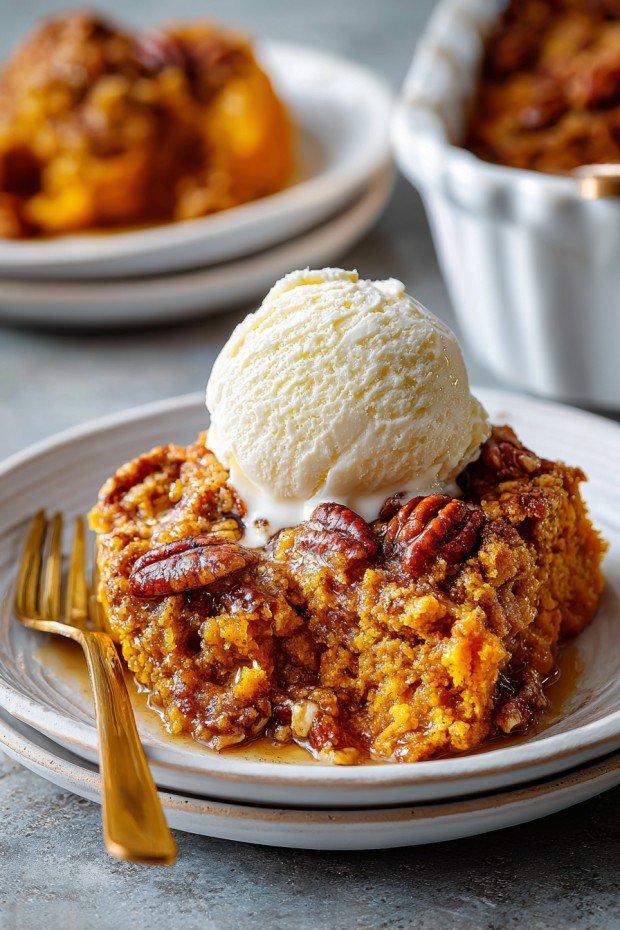 Cinnamon Pumpkin Pecan Cobbler