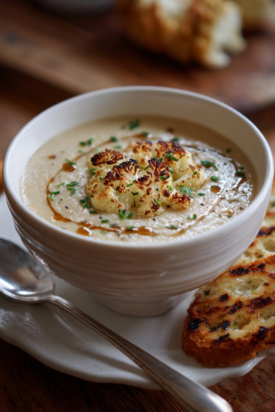 Creamy Roasted Cauliflower Soup