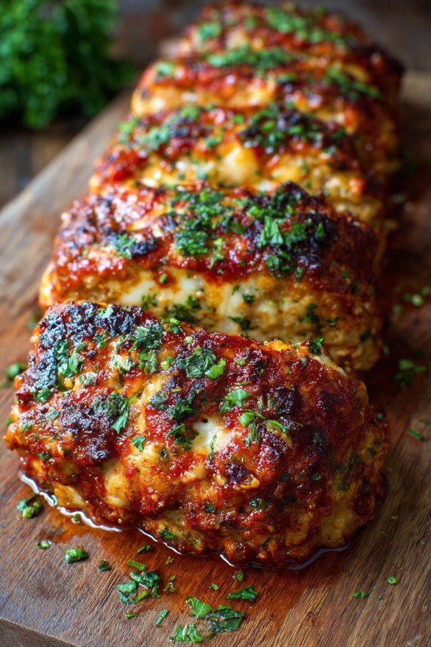 Garlic Parmesan Chicken Meatloaves