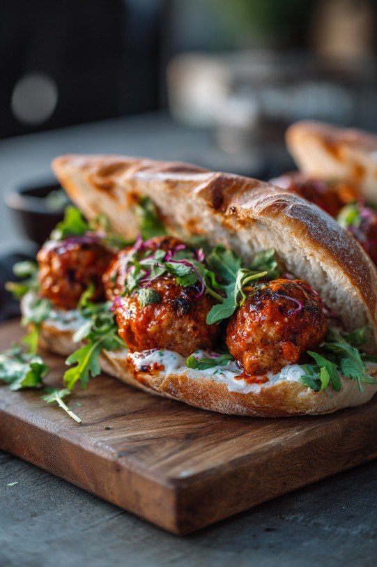 Ginger Chicken Meatball Sandos