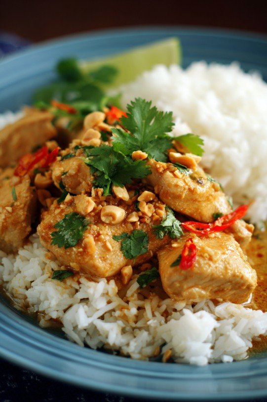 Ginger Peanut Chicken with Coconut Rice