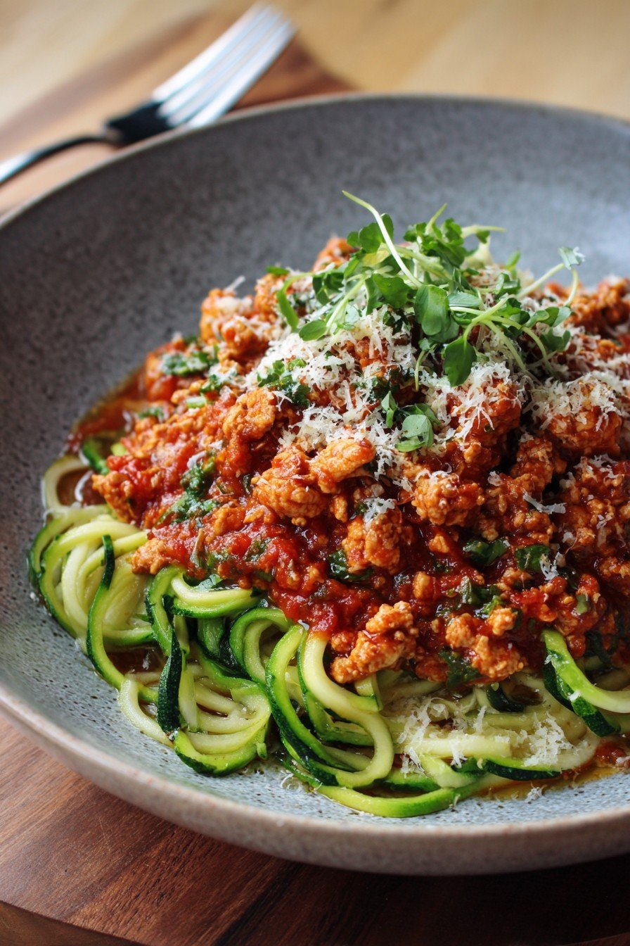 Ground Chicken Bolognese with Zoodles
