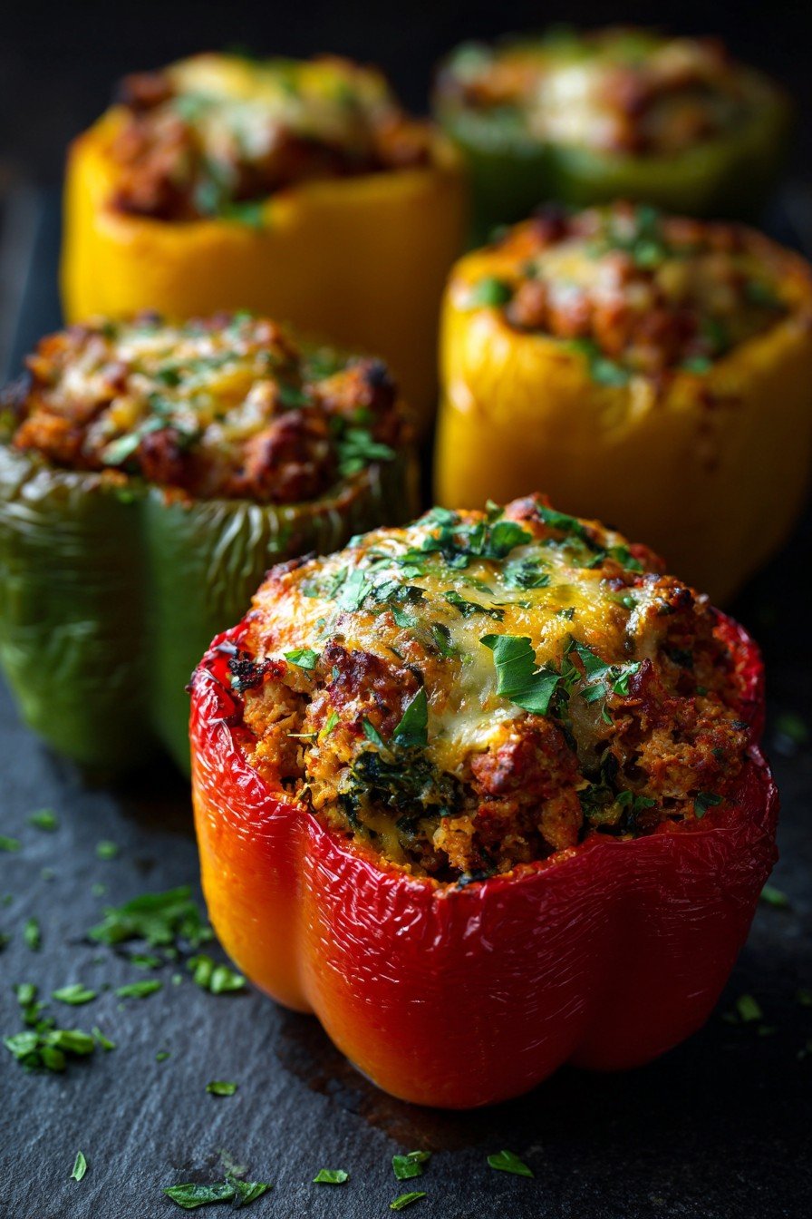 Ground Chicken Stuffed Bell Peppers
