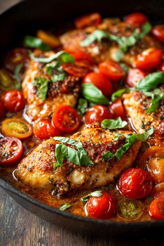 One-pan Caprese chicken