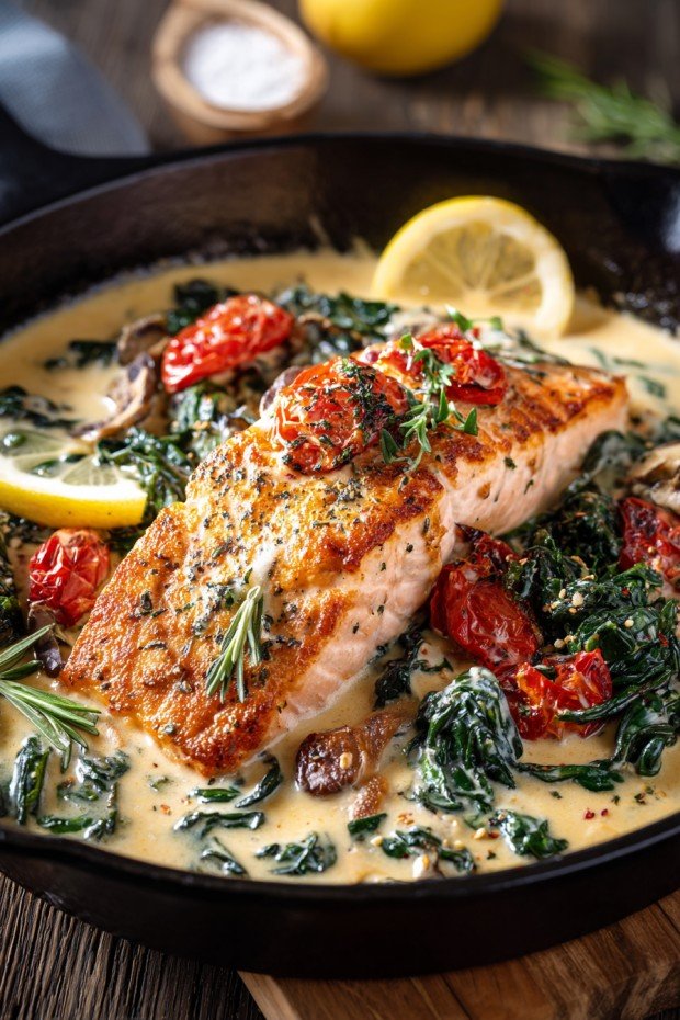 One-pan creamy Tuscan salmon