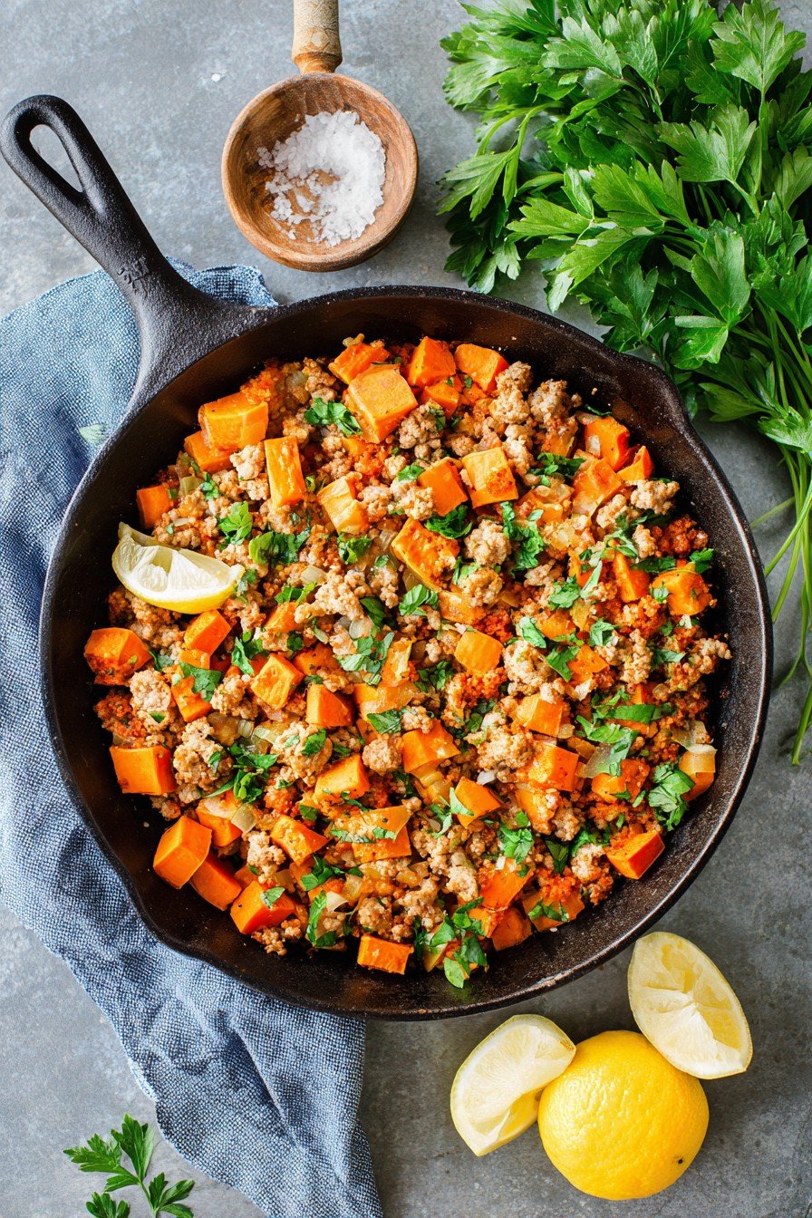 One-Pan Ground Chicken & Sweet Potato Skillet
