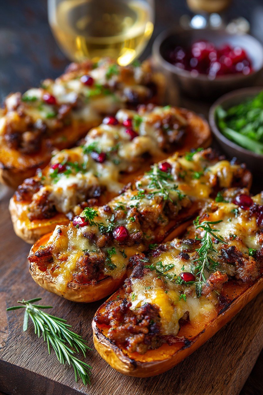 Apple Sausage Stuffed Butternut Squash