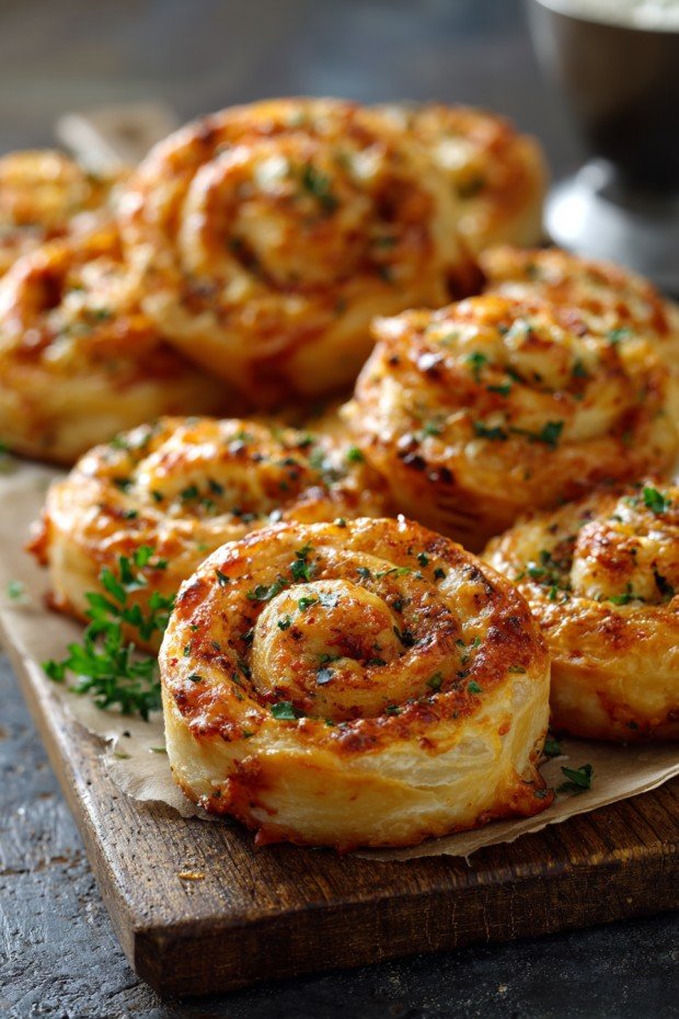 Buffalo Chicken Puff Pastry Pinwheels