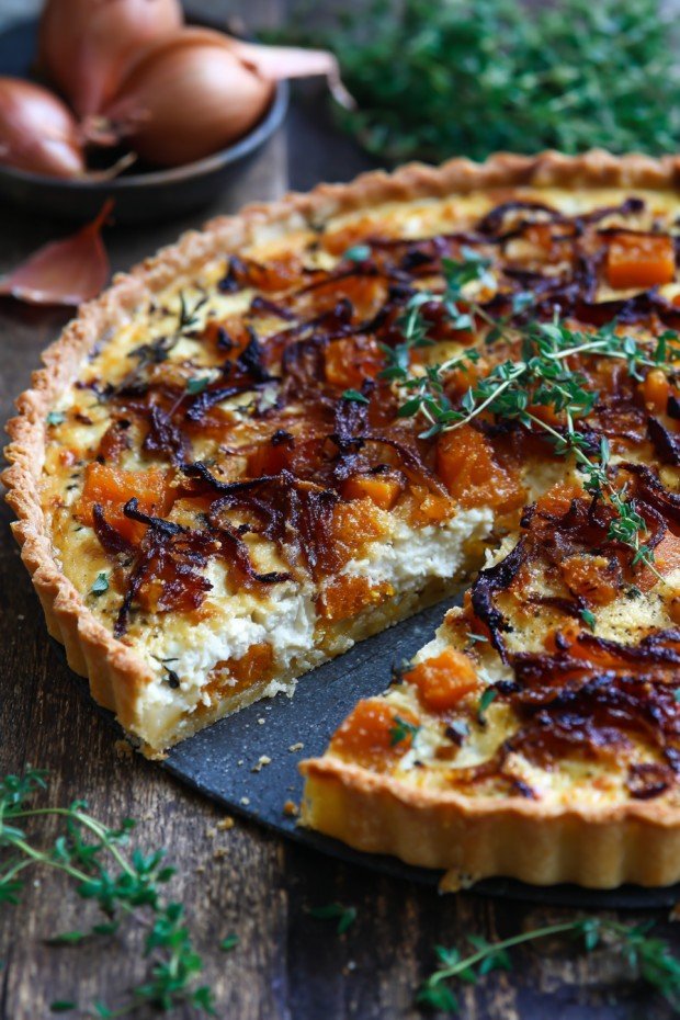 Caramelized Onion Butternut Squash Tart