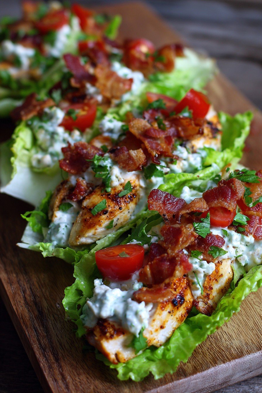 Chicken Bacon Ranch Lettuce Boats