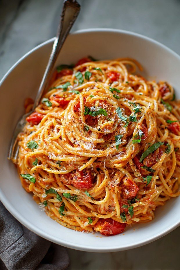 Creamy Tomato Garlic Pasta Recipe