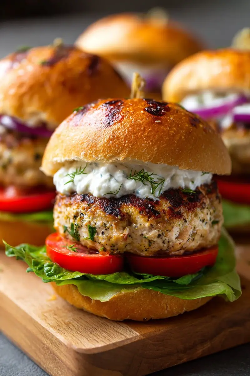 Healthy Greek Chicken Burgers